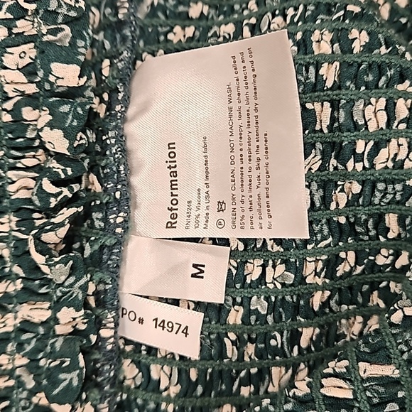 💕REFORMATION💕 Pinto Top ~ Parsley Green Floral Print Medium NWOT - Picture 11 of 12